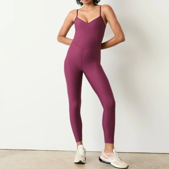 Sincerly Jules Pants - Sincerely Jules for Bandier Lotus Sweetheart Catsuit NWT (plum)